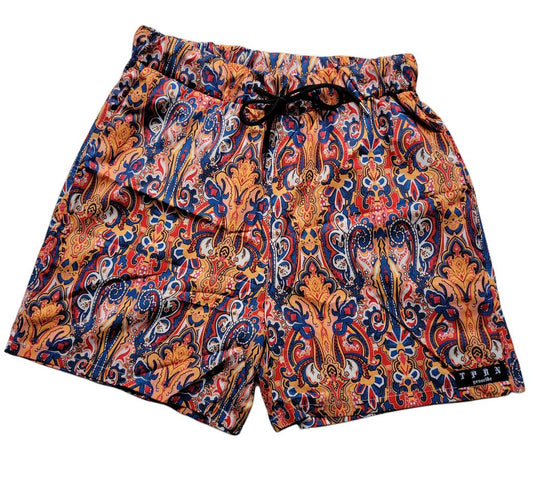 TPDNオリジナルタグ付きペイズリー柄ハーフパンツ (CHAOS)