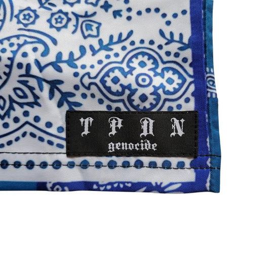 TPDNオリジナルタグ付きペイズリー柄ハーフパンツ (BLU)