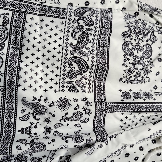 TPDNオリジナルタグ付きペイズリー柄パンツ (WHT)