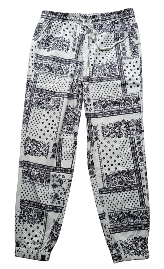 TPDNオリジナルタグ付きペイズリー柄パンツ (WHT)